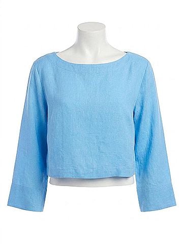 Fifteen Twenty Junie Flared Long Sleeve Top in Lake (view 1)