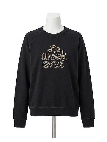 Clare V. Le Weekend Sweatshirt in Black Marigold (view 1)