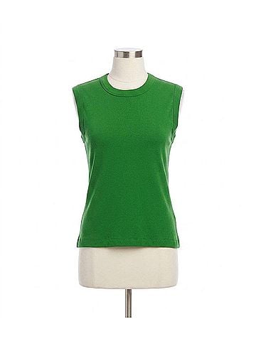 Karen Kane Emmy Ribbed Tank Top in Emerald Green (view 1)