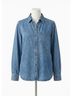 Rails Solid Blue Atticus Snap Front Top in Denim Size XS - photo 1