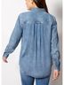 Rails Solid Blue Atticus Snap Front Top in Denim Size XS - photo 3