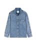 Rails Solid Blue Atticus Snap Front Top in Denim Size XS - photo 4