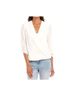 Karen Kane Solid White Daphne Drape Front Crossover Top in Cream Size L - photo 2
