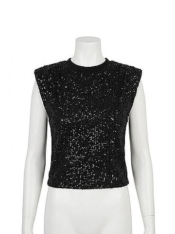 Love Token Scarlett Sequin Top in Black (view 1)
