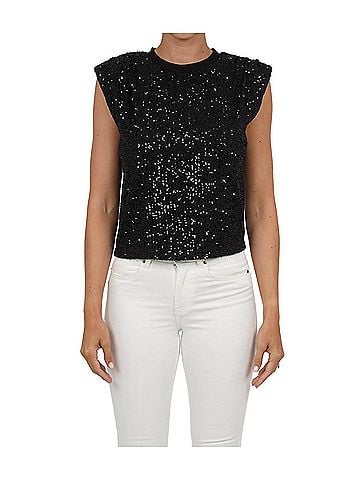 Love Token Scarlett Sequin Top in Black (view 2)
