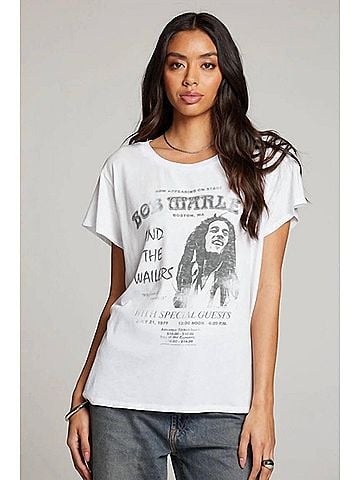 Chaser Bob Marley Harvard Stadium Graphic Tee in White (view 2)