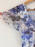 Komarov 100% Polyester Floral Blue White Cocktail Dress Size S - photo 4