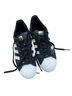 Adidas 100% Leather Black White Sneakers Size 8 1/2 - photo 1