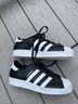Adidas 100% Leather Black White Sneakers Size 8 1/2 - photo 6