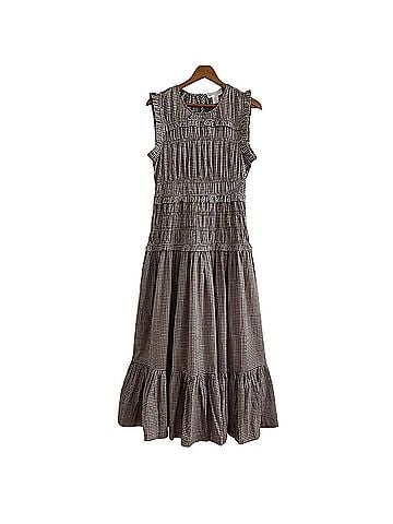 Caroline Constas euro summer gingham maxi Cocktail Dress (view 2)