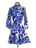 MSK 100% Cotton Print Blue Msk Cocktail Dress Size S - photo 1
