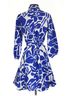 MSK 100% Cotton Print Blue Msk Cocktail Dress Size S - photo 2