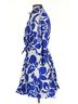 MSK 100% Cotton Print Blue Msk Cocktail Dress Size S - photo 4