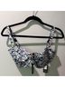CUUP Floral Black Blue White Swimsuit Top Size 16 - photo 9