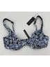 CUUP Floral Black Blue White Swimsuit Top Size 16 - photo 3