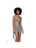 CUUP Floral Black Blue White Swimsuit Top Size 16 - photo 4