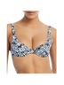 CUUP Floral Black Blue White Swimsuit Top Size 16 - photo 1