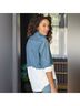 Frank & Eileen 100% Cotton Blue White Long Sleeve Button-Down Shirt Size M - photo 5