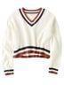 American Eagle Outfitters White Brown Black Pullover Sweater Size S - photo 1