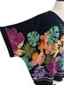 Joseph Ribkoff 100% Polyester Floral Black Multi Color 3/4 Sleeve Blouse Size L - photo 2