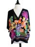 Joseph Ribkoff 100% Polyester Floral Black Multi Color 3/4 Sleeve Blouse Size L - photo 1