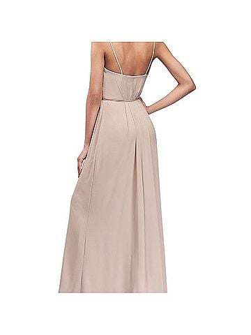 David's Bridal long georgette formal wrap dress Cocktail Dress (view 2)