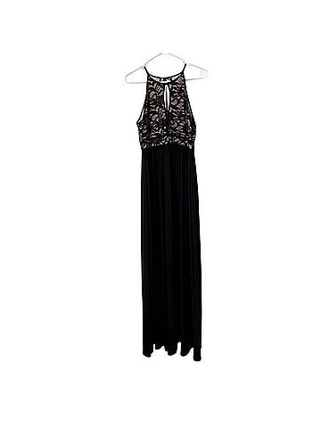 Night Way Collections Nightway lace halter top gown Cocktail Dress (view 1)