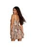 Windsor 100% Polyester Print Gold Ivory Cocktail Dress Size L - photo 2