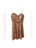 Windsor 100% Polyester Print Gold Ivory Cocktail Dress Size L - photo 5