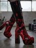 Dolls Kill Print Black Red Boots Size 9 - photo 11