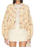 Free People 100% Cotton Floral Yellow Jacket Size L - photo 5