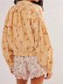 Free People 100% Cotton Floral Yellow Jacket Size L - photo 4