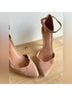 Madewell 100% Suede 100% Leather Solid Pink Tan Heels Size 7 - photo 6