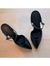 Banana Republic 100% Leather Solid Black Heels Size 6 - photo 5