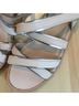 J.Crew 100% Leather Solid Pink Silver Sandals Size 6 - photo 6