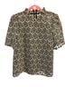 Sézane 100% Polyester Floral Black Ivory Short Sleeve Blouse Size 10 - photo 1