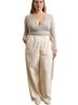 OZMA 100% Cotton Ivory Casual Pants One size - photo 2