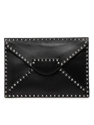 Valentino Leather Rockstud Untitled Envelope Clutch (view 1)