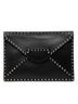 Valentino 100% Leather Black Leather Rockstud Untitled Envelope Clutch One size - photo 1