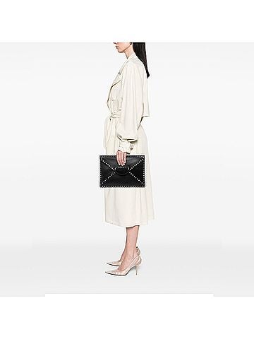Valentino Leather Rockstud Untitled Envelope Clutch (view 2)