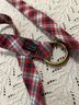 Polo 100% Fabric Plaid Red Blue White Belt One size - photo 5