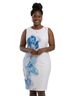 Donna Karan Active Floral Blue White Cocktail Dress Size 24 - photo 1
