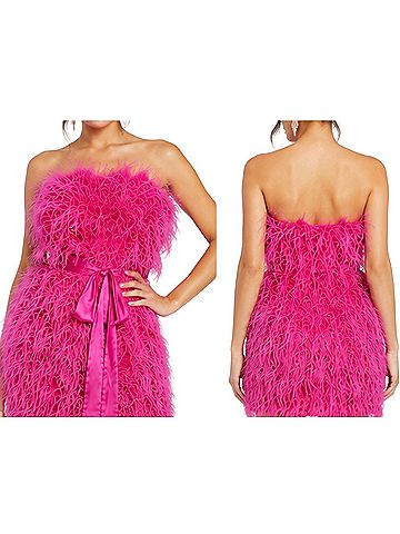 Mac Duggal 11436 Feather Cocktail Dress (view 2)