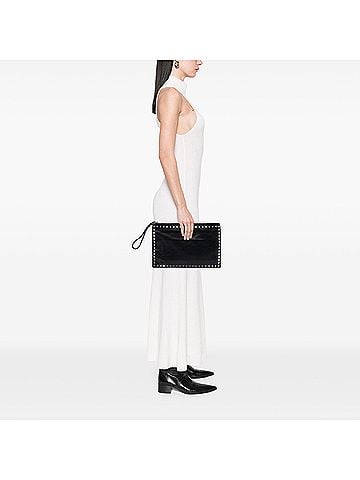 Valentino Leather Rockstud Clutch (view 2)