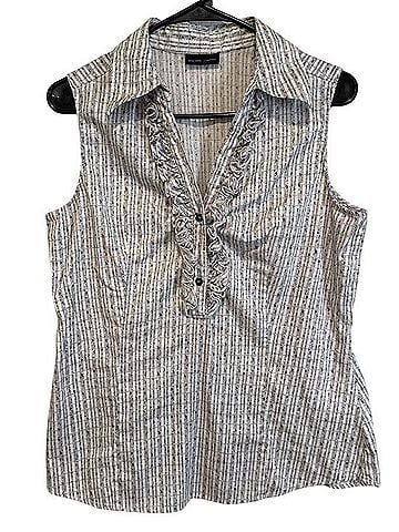New York & Company Sleeveless Ruffle-Placket Camisole Sleeveless T-Shirt (view 1)