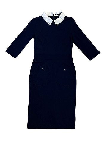 Victoria Beckham Victoria by Victoria Beckham Navy Sheath Dress Cocktail Dress (view 2)