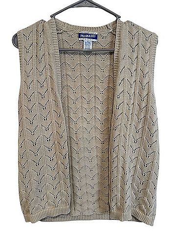 Pendleton Openwork Knit Sleeveless Cardigan Vest Cardigan (view 1)