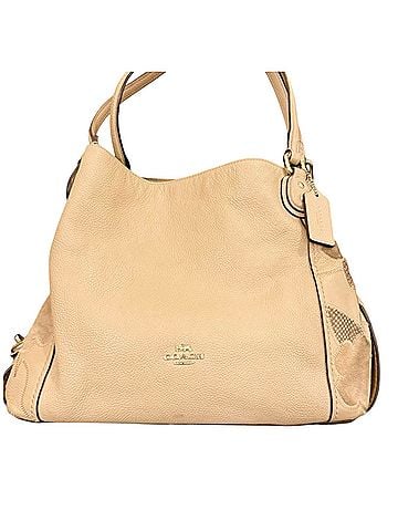 Coach Authentic Coach Edie 31 Medium Shoulder Bag with Patchwork Tea Rose in Beechwood Leather Hobo (view 2)