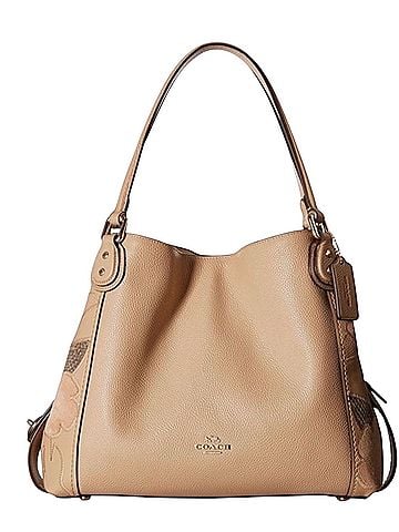 Coach Authentic Coach Edie 31 Medium Shoulder Bag with Patchwork Tea Rose in Beechwood Leather Hobo (view 1)