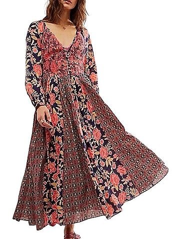 Free People A New Way Maxi Dress Navy Combo Casual Dress (view 1)